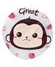 Adore Baby Shower Cap Cartoon Great Monkey Print - White & Brown