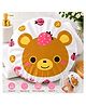 Adore Baby Shower Cap Cartoon Bear Face - White & Brown