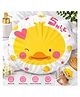 Adore Baby Shower Cap Cartoon Smile Print - White & Yellow