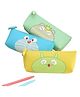 Crackles Cute Eyes Pencil Pouch Case for Kids Boys and Girls Student Pack of 6 (Assorted Colors and Design)