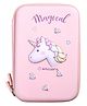 Crackles Stylish Unicorn Print Large Capacity Hardtop EVA Pencil Case Organizer School Kids Girls Women Pen Holder Pouch - Pink