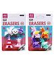 Crackles Cute Unicorn Erasers Pack of 4 - Designs & Colour May Vary