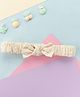 Knotty Ribbons Embroidered Knotted Bow Headband - Off White