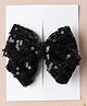 Knotty Ribbons Sequin Embellished Bow On Alligator Hair Clip - Black