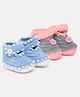 MayRa Knits Pack Of 2 Hand Knitted Booties - Blue