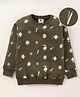 TONYBOY Full Sleeves School Theme All Over Book & Pencils With Football Printed Sweatshirt - Khaki Brown