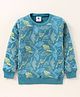 TONYBOY Full Sleeves All Over Dinosaurs Printed Sweatshirt - Teal Blue