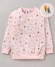 TONYBOY Full Sleeves Animal With Tree & Flower Bunch Printed Sweatshirt - Pink
