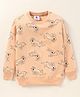 TONYBOY Full Sleeves All Over Hopping Bunny Printed Sweatshirt - Light Peach