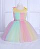 Ministitch Sleeveless Soft Tulle Fit & Flare Party Wear Dress - Multi Color