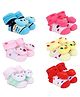 KRITIU Booties Printed with Bunny Applique Pack of 6 - Multicolour