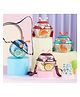 YAMAMA Cute Round Water Bottle, Soft Silicone Straw with DIY Stickers Beautiful Design, BPA-Free for Kids 450 ML  Color May Vary
