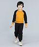 Aww Hunnie Full Raglan Sleeves Solid Track Suit - Mustard Yellow & Black