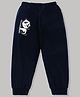 KAVEE 100% Cotton Biowashed Sliding Panda Placement Printed Lounge Pants - Navy Blue