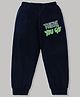 KAVEE 100% Cotton Biowashed There You Go Text Placement Printed Lounge Pants - Navy Blue