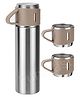 FunBlast Stainless Steel Vacuum Flask Cups Set Light Brown - 500 ml