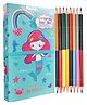 FunBlast Cartoon Colouring Book with 8 Double Side Pencils Colour - Random Print & Color