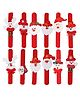 Fiddlerz Christmas Slap Wristbands Bracelets Xmas Santa Claus Party Toys Gifts Pack Of 6  Red