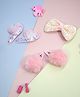 Kamule Set Of 5 Heart & Bow Hair Clips - Pink