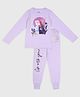 Nap Chief Disney's Frozen Featured Full Sleeves Anna & Elsa Printed Night Suit - Lavender