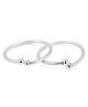 Black Silver 925 Silver Pair of Diamond Cut Kada - Silver