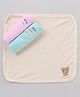 Simply Bunny Print Interlock Wash Cloth Pack Of 3 - Pink Blue