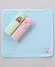 Simply Elephant Print Interlock Wash cloth Pack Of 3 - Blue Pink
