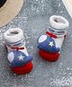 Yellow Bee Helicopter 3D Applique Anti Skid Socks - Blue & White