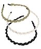 Yellow Bee Pack Of 3 Twist Cross Hair Bands - Green White & Black