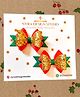 NYRA DESIGN STUDIO Set Of 2 Christmas Theme Layered Glitter Bow Embellished Hair Clips - Red & Golden