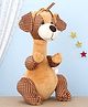 LuvU Sitting Dog with Polka Dot in Ears Soft Toy Brown - Height 29 cm