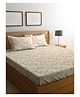 Hosta Homes HHGC9 300 Tc King Size Printed Flat Bed Sheet With 2 Pillow Covers - OffWhite