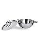 USHA SHRIRAM Triply Stainless Steel Kadai With Lid- Silver