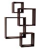 USHA SHRIRAM Set of 4 Intersecting Wall Mounted Shelf - Brown
