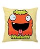 Stybuzz Cute Cartoon Face Cushion Cover - Yellow And Orange