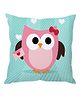 Stybuzz Owl Cartoon Cushion Cover - Blue And Pink