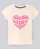 Doreme Cotton Single Jersey Knit Half Sleeves Top Text Print - Off-White