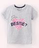 Doreme Cotton Single Jersey Half Sleeves Top Heart Print - Grey
