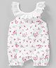 Babyhug 100% Cotton Sleeveless Romper Floral Print - White