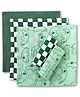 THEONI Organic Muslin Cotton Forest Friends Washcloths - Dark Green