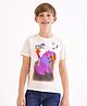 Primo Gino 100% Cotton Half Sleeves Graphic Printed T-Shirt - Off-White