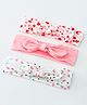 Babyhug Heart Shape Printed Bow Headbands Pack Of 3 - Multicolor
