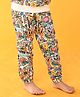 Anthrilo Cartoon Graffiti Doddle Printed Fleece Joggers - White & Multi Color