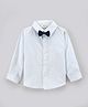 Bonfino Full Sleeves Printed Party Wear Shirt With Bow- Off White