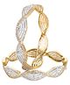 YouBella White Golden American Diamond Gold Plated Jewellery Bangles Size 2.4 - 30 g