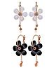 YouBella Stylish Party Wear Jewellery Gold Plated Drop Earrings Pack Of 2 Black White - 25 g Each