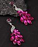 YouBella Jewellery Valentine Collection AAA Swiss Zircon Peacock Earings Fashion Fancy Party Wear Earrings Pink - 26 g