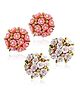 YouBella Gold Plated Flower Shape Resin Fancy Party Wear Combo Earrings  Multicolour - 20 g Each