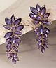 YouBella Gold Plated Crystal Dangler Earrings Purple - 26 g