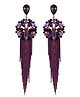 YouBella Jewellery Earrings Crystal Tassel Hand Made Earrings Purple - 27 g